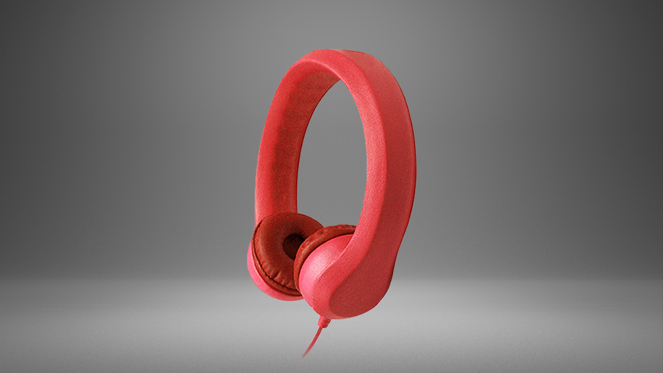 HamiltonBuhl Flex-Phones Foam Headphones for Children (Red)