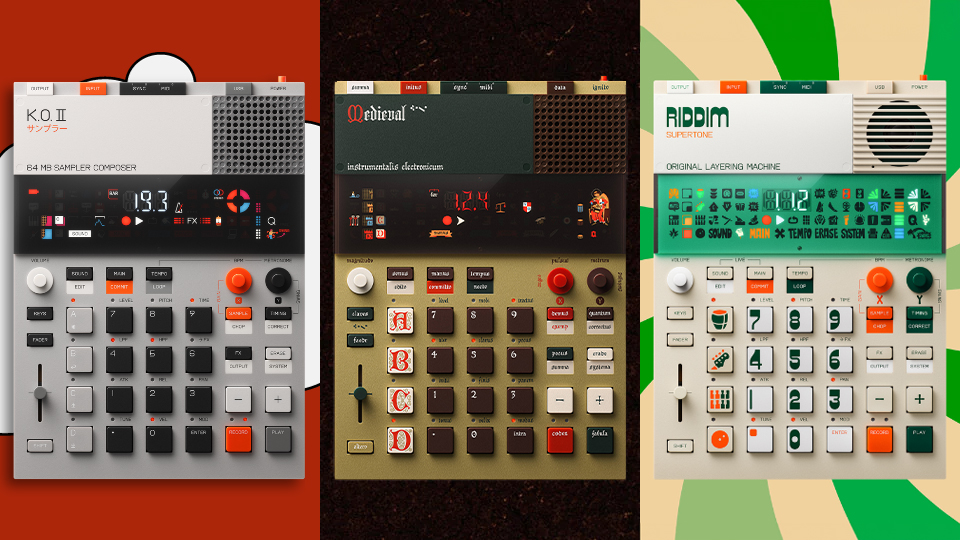 teenage engineering EP-133 K.O. II, EP-1320 Medieval, and EP-40 RIDDIM Sampler Composers