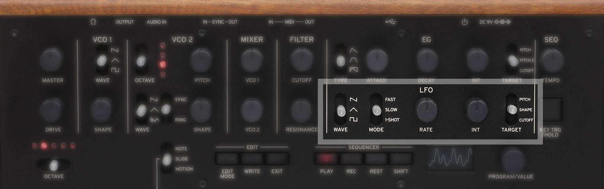 LFO via Korg Monologue LFO via Korg Monologue