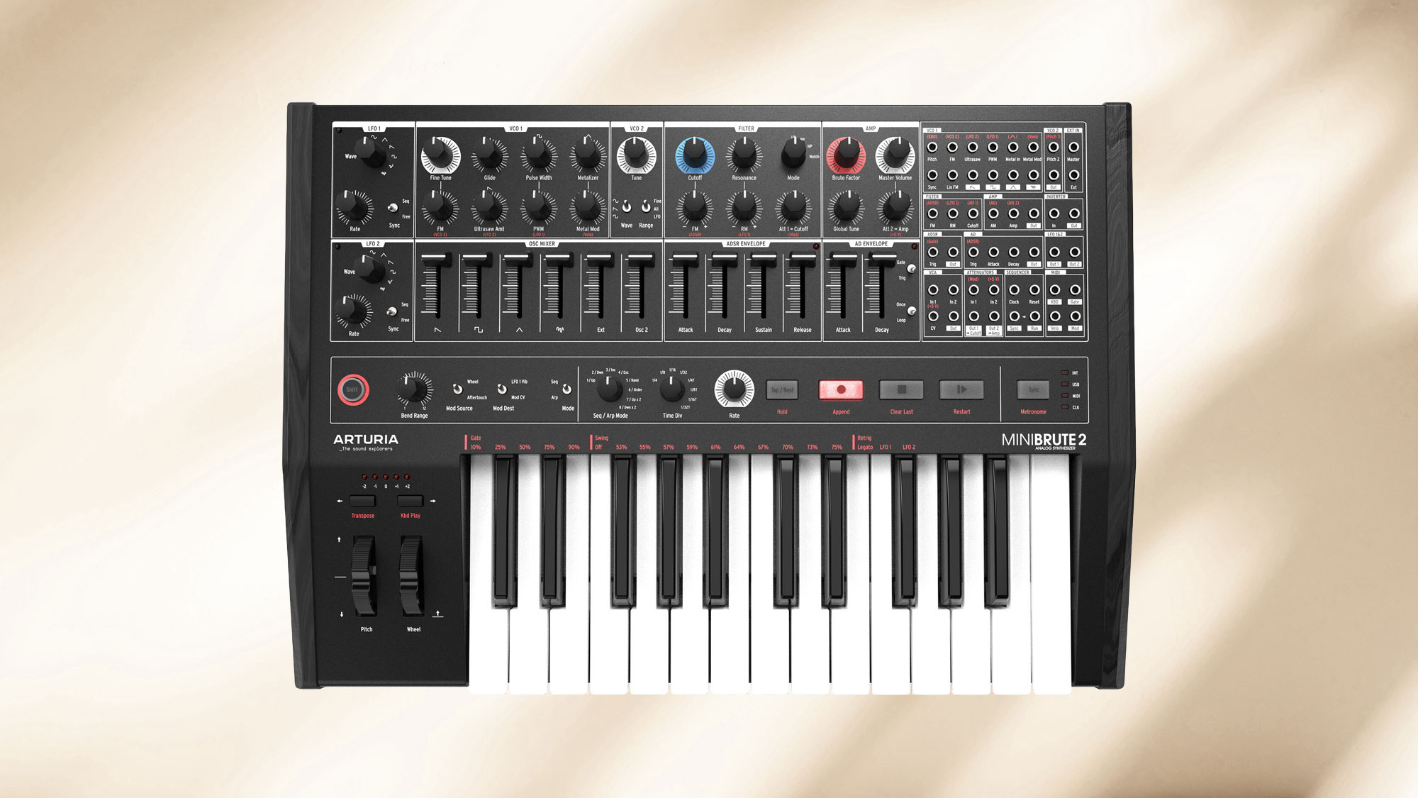 Arturia MiniBrute 2 Special Edition Noir Semi-Modular Monophonic Analog Synthesizer