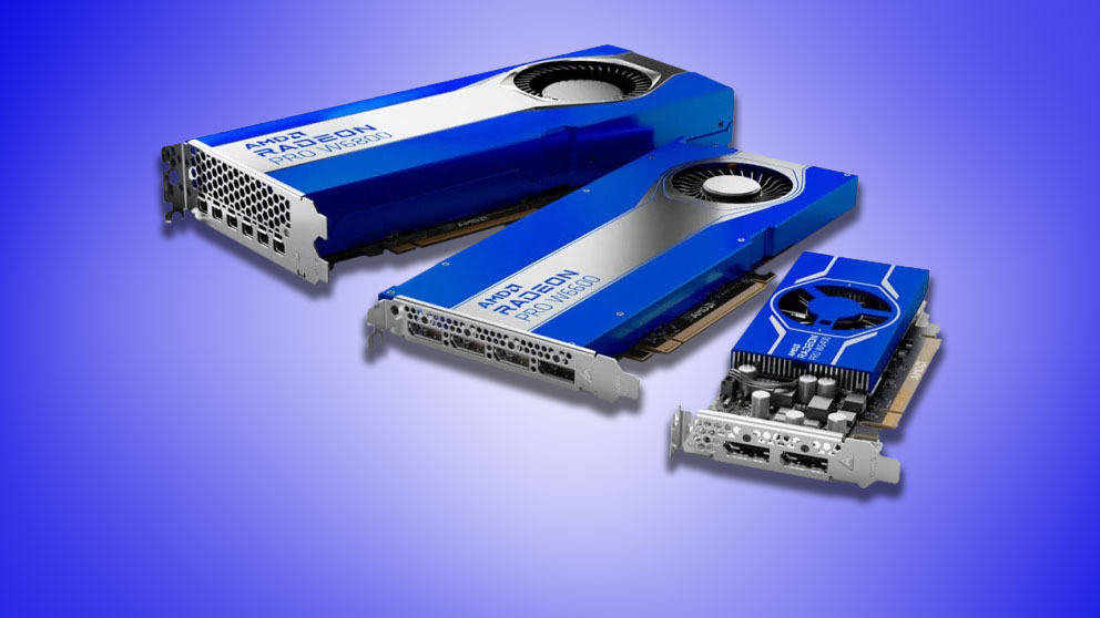 AMD Radeon PRO W6000 graphics cards side by side