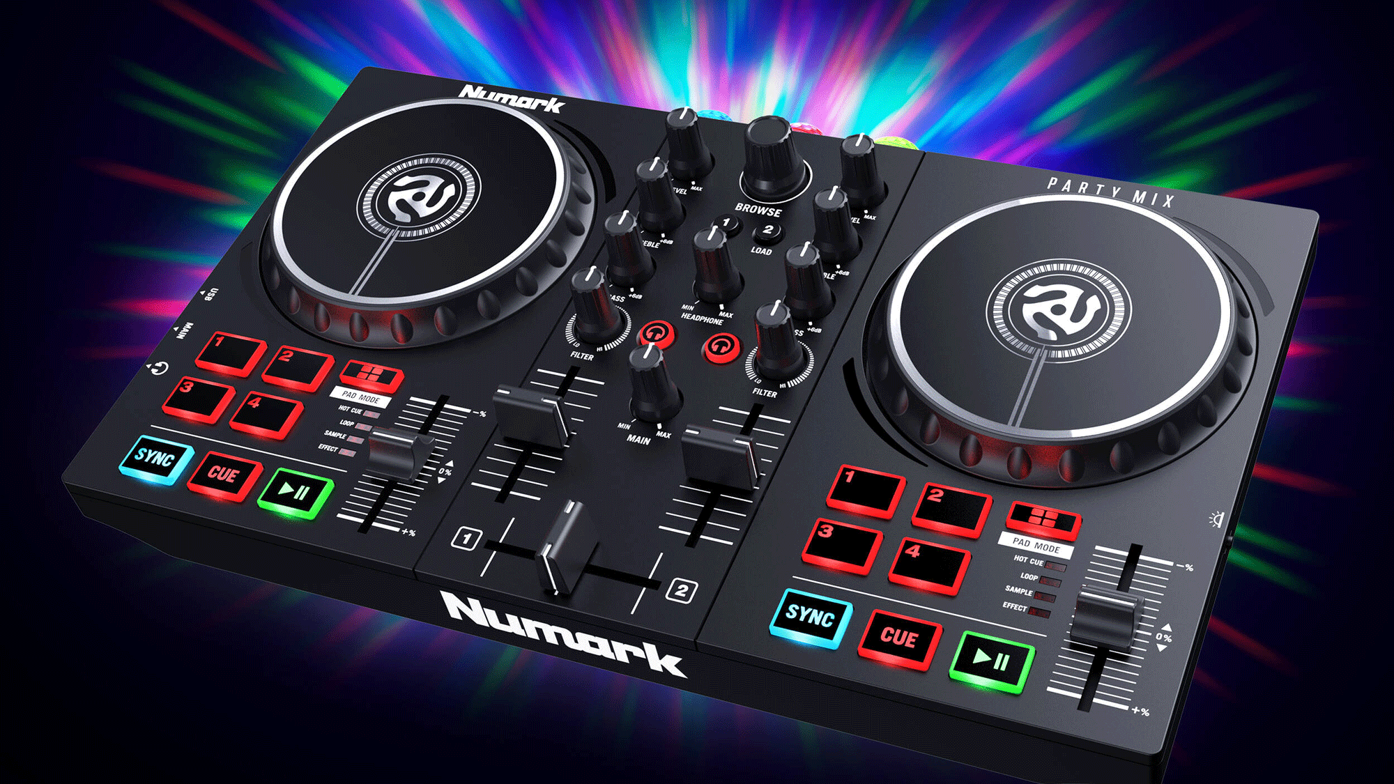 Numark Party Mix II DJ Controller with Built-In Light Show