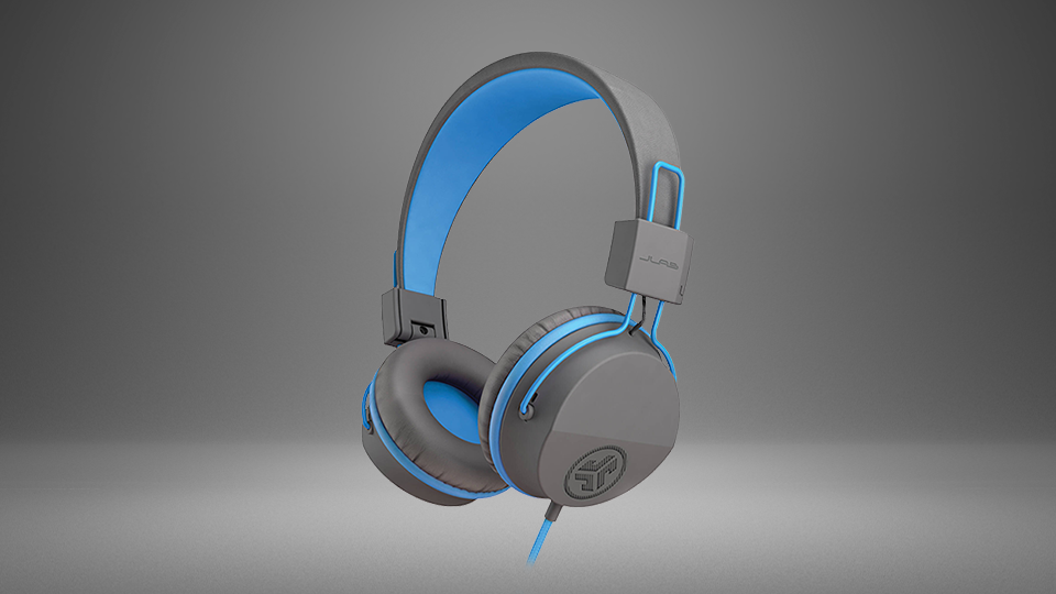 JLab JBuddies Studio On-Ear Kids Headphones (Gray and Blue)