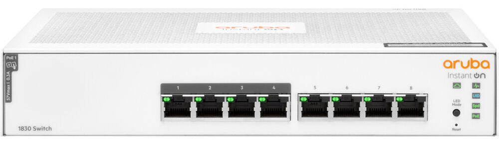Aruba Instant On 1830 JL811A 8-Port Gigabit PoE+ Compliant Managed Network Switch