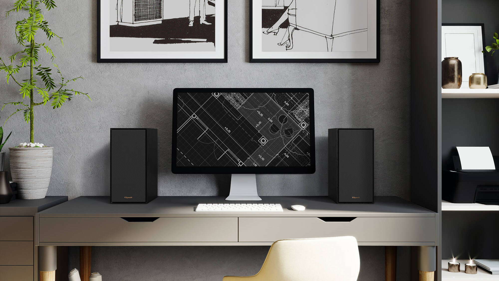 Klipsch Reference R-40PM 2-Way Active Wireless Bookshelf Speakers