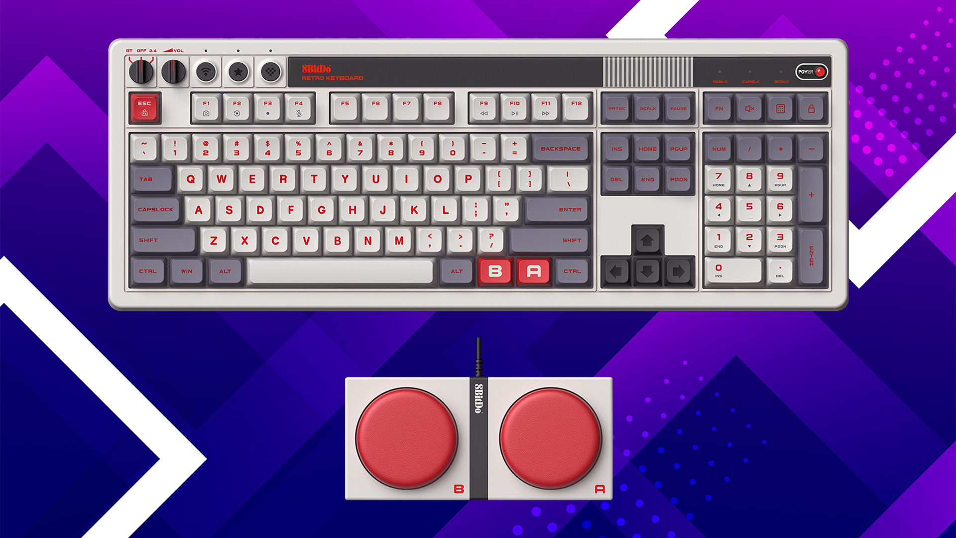 8BitDo Retro Wireless Nintendo Entertainment System Edition Mechanical Gaming Keyboard