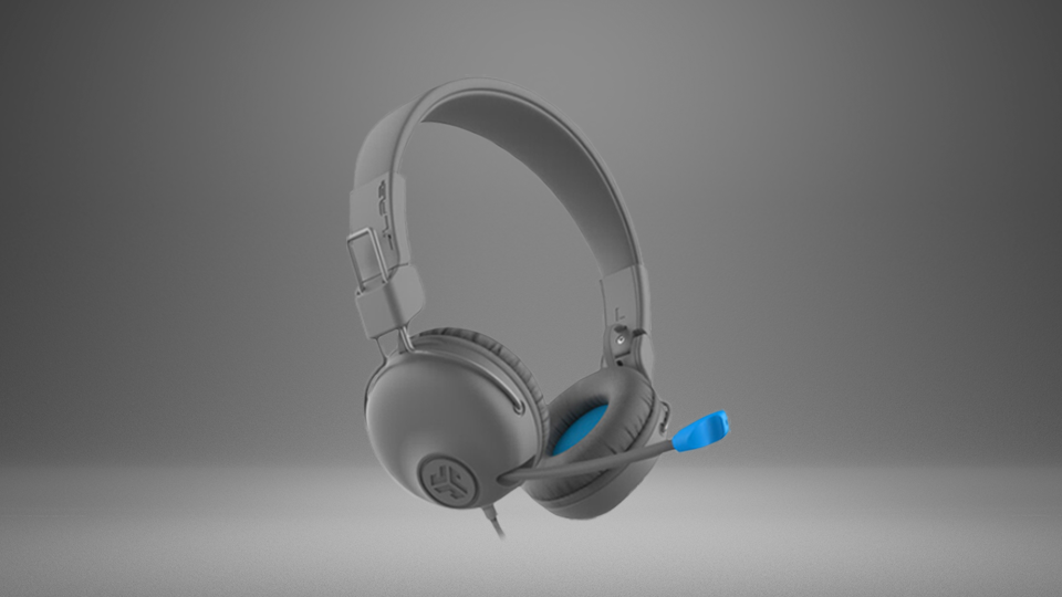 JLab JBuddies Learn On-Ear Kids Headphones (Gray and Blue)