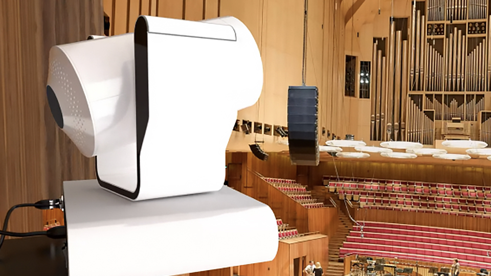 BZBGear PTZ camera set up in back of a house of worship