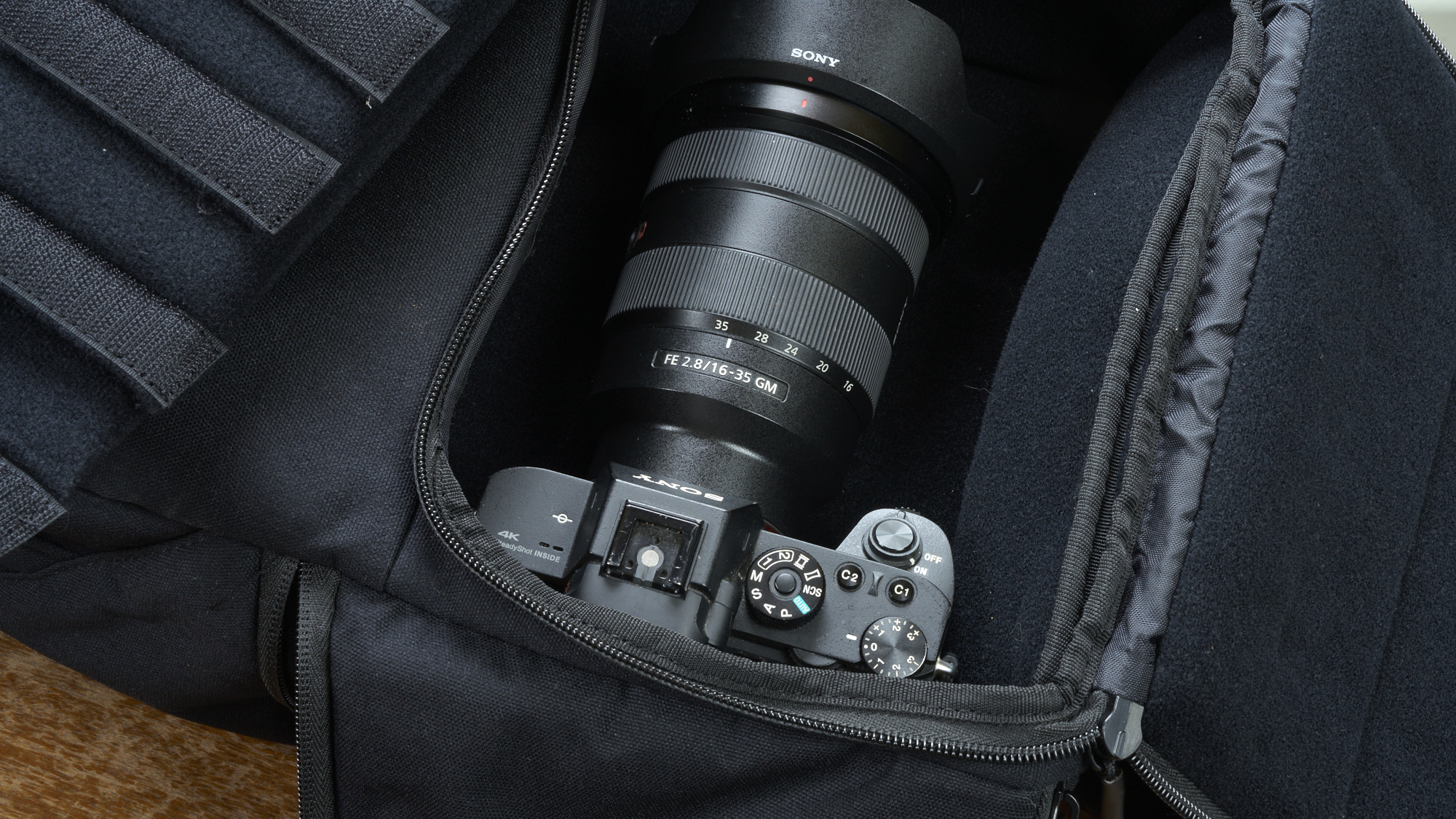 The camera compartment is extremely plush