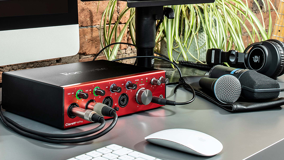 Focusrite Clarett 4Pre Desktop 18x8 USB C Audio MIDI Interface