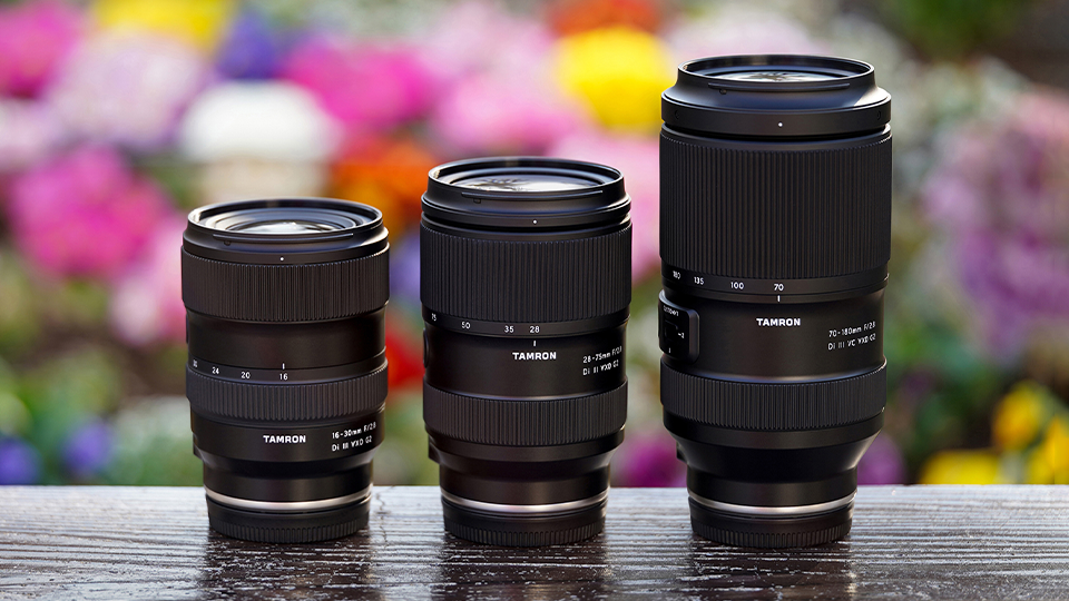 Tamron 16-30mm f/2.8, 28-75mm f/2.8 and 70-180mm f/2.8 lenses