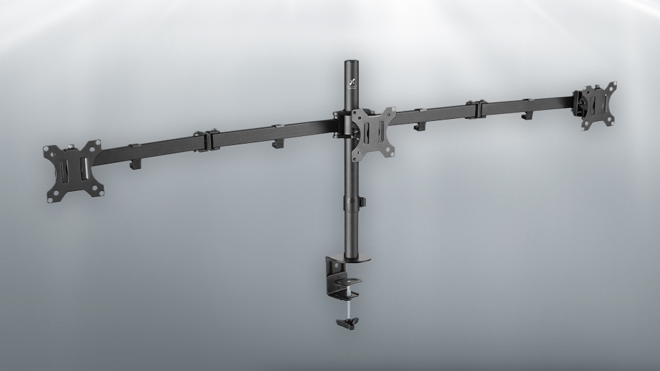 Helder Triple Monitor Tabletop Clamp Mount for 13 to 27" Monitors