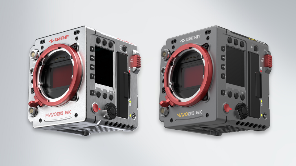 The MAVO Edge 6K in Raw-Steel colored Standard (Left) and a Space Gray Cyber edition (Right).