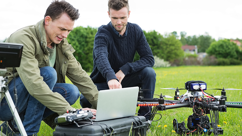 Preparing drone for takeoff
