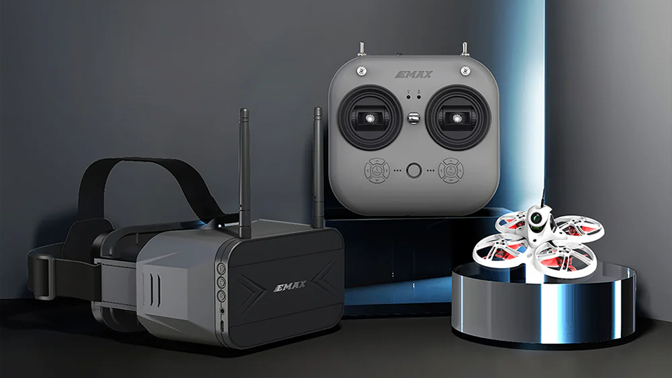 EMAX Tinyhawk III FPV Racing Drone with E8 Controller & T2 FPV Goggles 