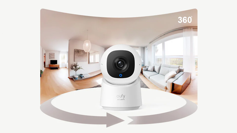 eufy Security C220 2K Indoor Pan and Tilt Camera with Night Vision 360 View