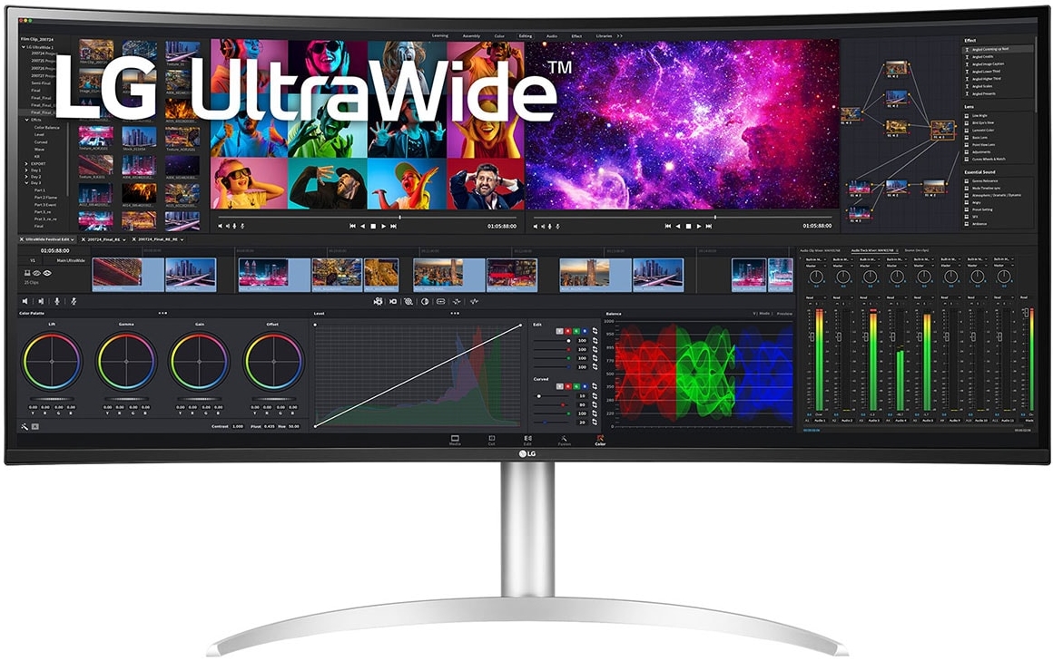 Front view of the LG Ultrawide 40WP95C-W 40" Curved FreeSync 5K2K HDR Monitor 