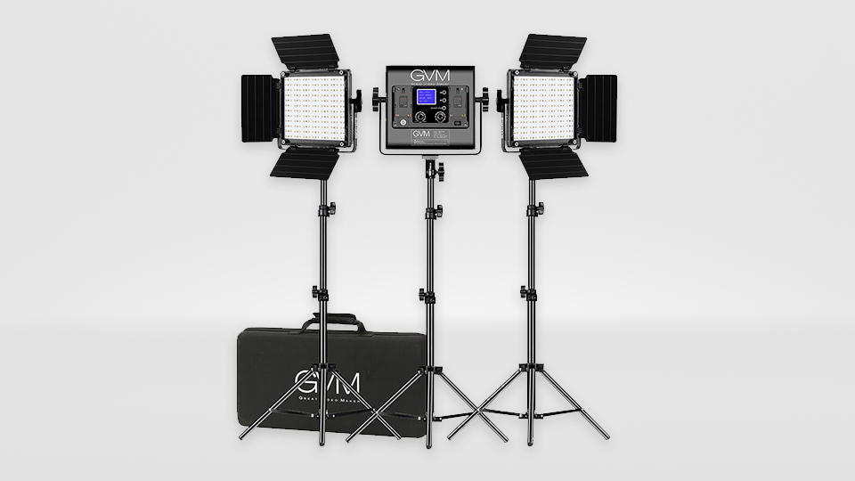 GVM 800D-RGB LED Light Panel (3-Light Kit)