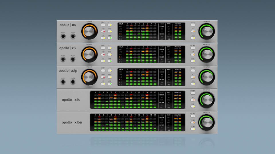 Universal Audio Apollo X6, X8, X8p, X16, and X16D